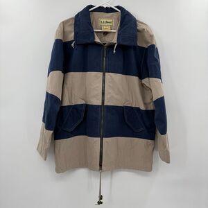 Vintage women's LL bean windbreaker big‎ stripe jacket size medium